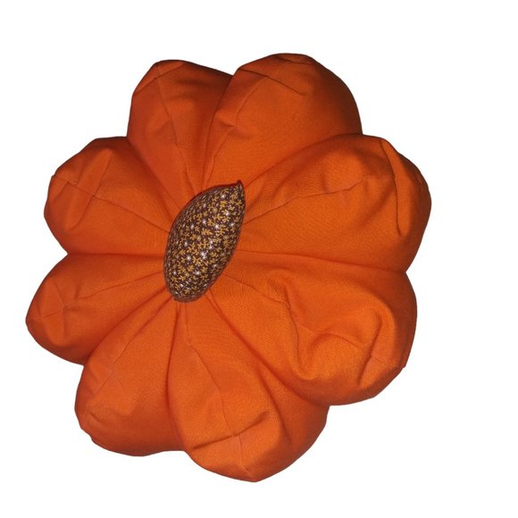 Orange Pumpkin Accent Pillow Fall Decor Gourd Throw Pillow - Picture 5 of 6